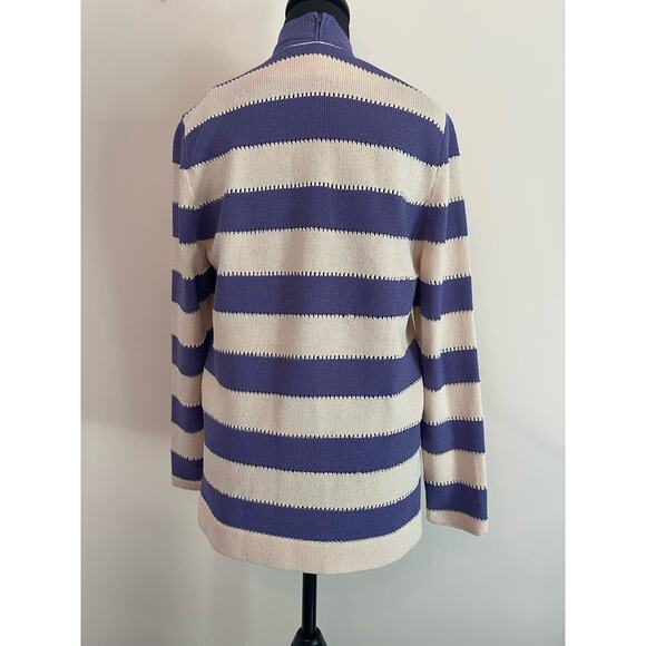 J.S.S knit wear jacket set small purple cream wool blend button up vintage - Picture 4 of 15